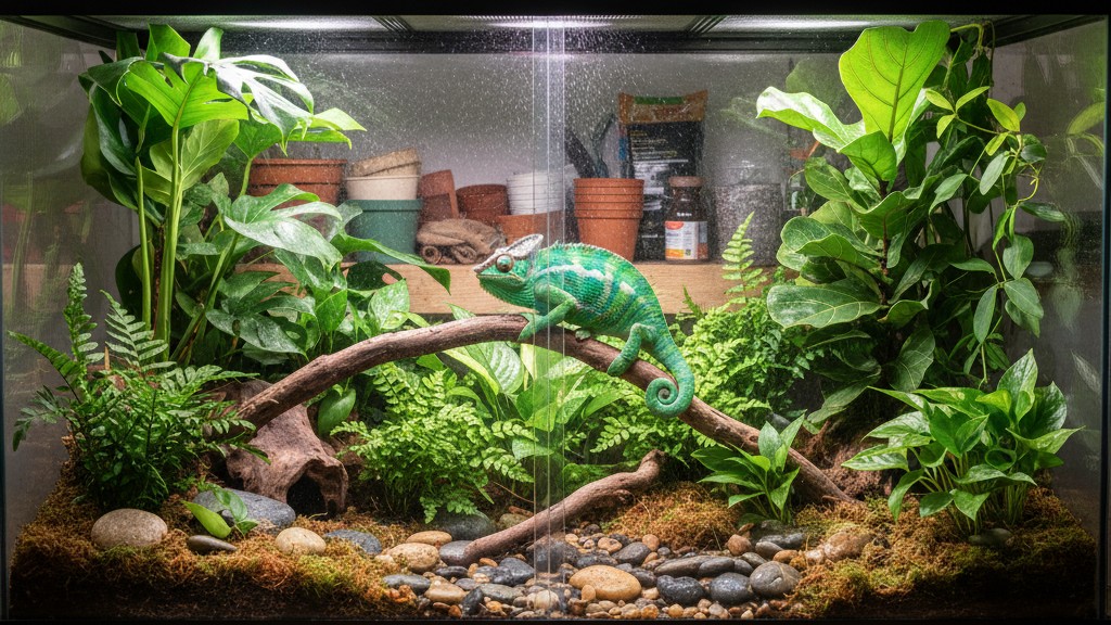 Cómo preparar un terrario natural para camaleones: plantas y decoración recomendadas