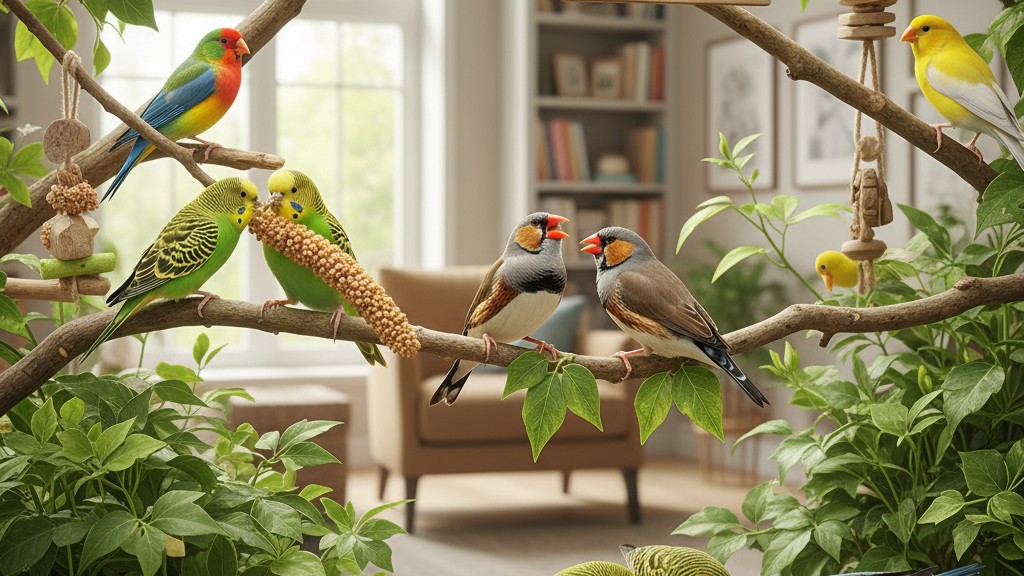 Consejos para la convivencia entre Diamantes Mandarines y otras aves en casa