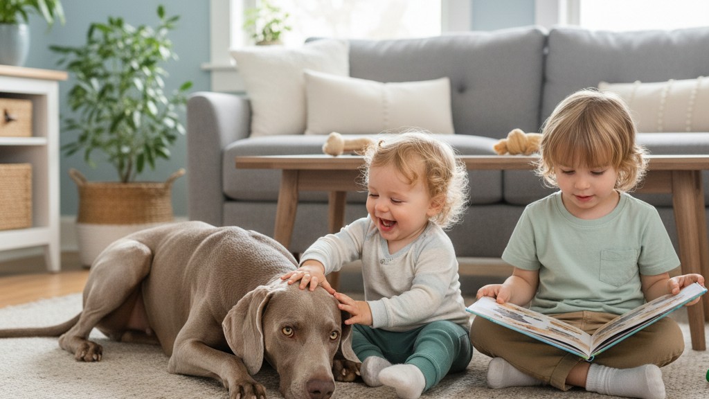 Consejos para la convivencia entre Weimaraners y niños pequeños en casa