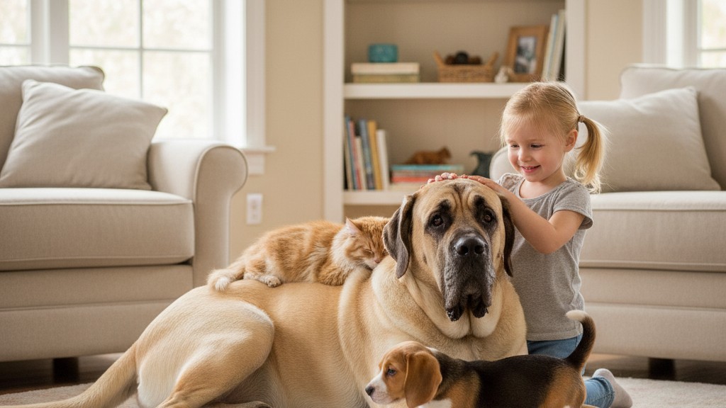Convivencia del Mastín Inglés con niños y otras mascotas: consejos para una buena relación