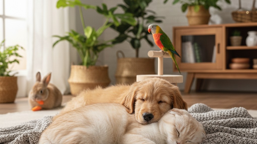 Convivencia perfecta entre gatos Scottish Fold y otros animales en casa