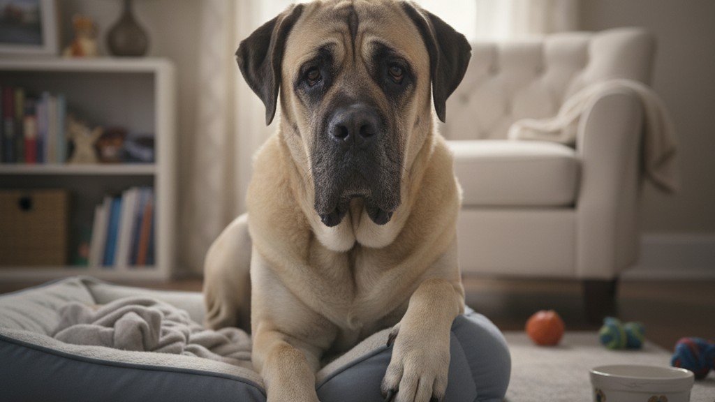 Señales de estrés y ansiedad en el Mastín Inglés y cómo ayudar a tu perro