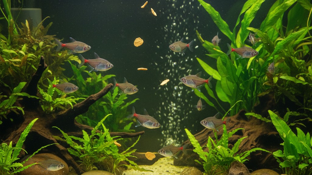 Alimentación equilibrada para el Tetra fantasma en tu acuario