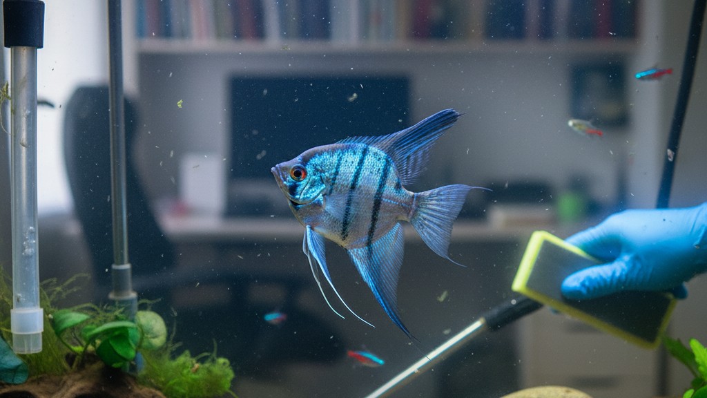 Rutina básica de cuidados para un Pez Ángel Azul feliz