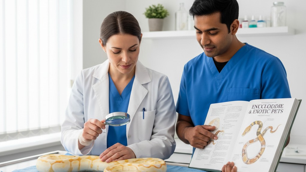 Cuidados veterinarios y señales de salud en serpientes bola albinas