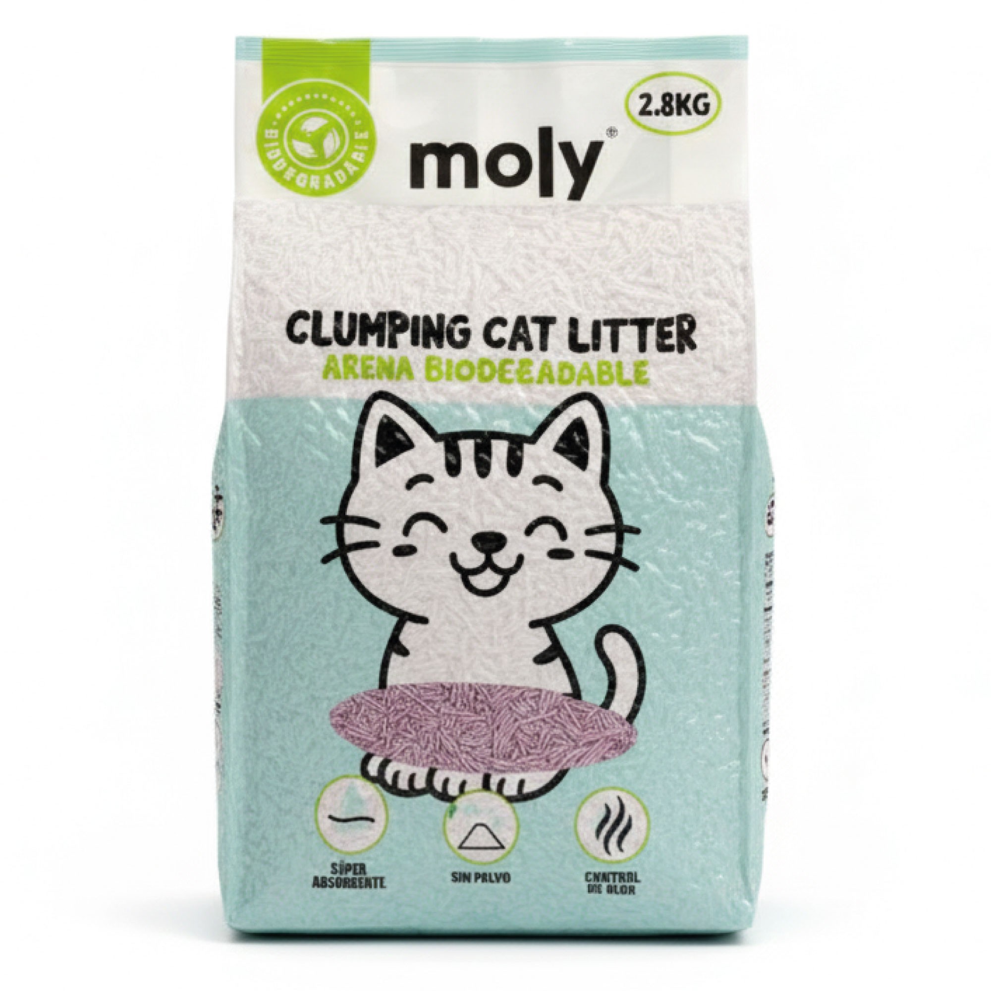 Litière pour Chats Tofu Écologique Lavande 2,8 kg (8,4 L) | Biodegradable, Aglomerante et Naturelle
