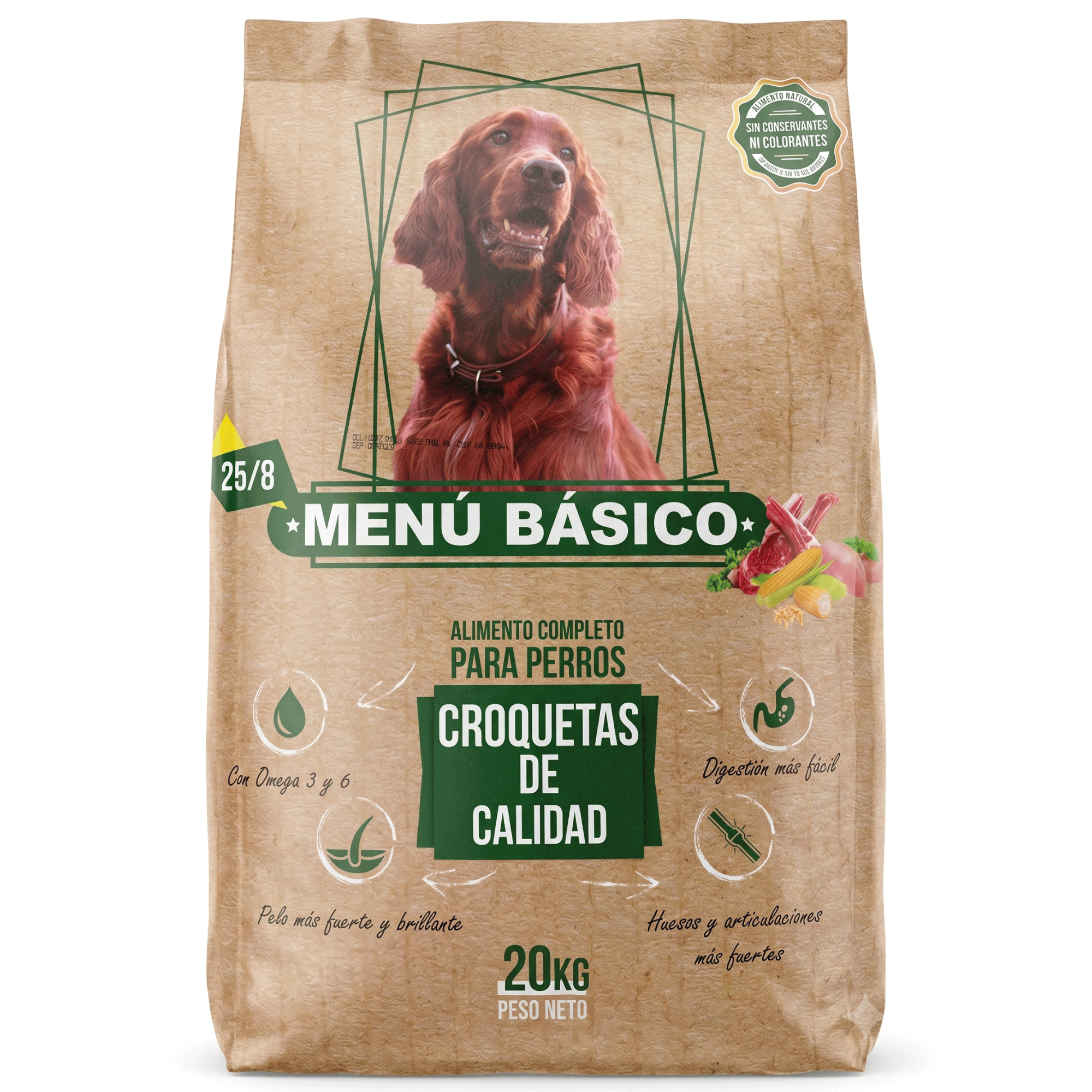 COMIDA PERRO CON TERNERA, POLLO Y VERDURAS 20 KG LOBBY | ALIMENTO COMPLETO PARA PERROS ADULTOS