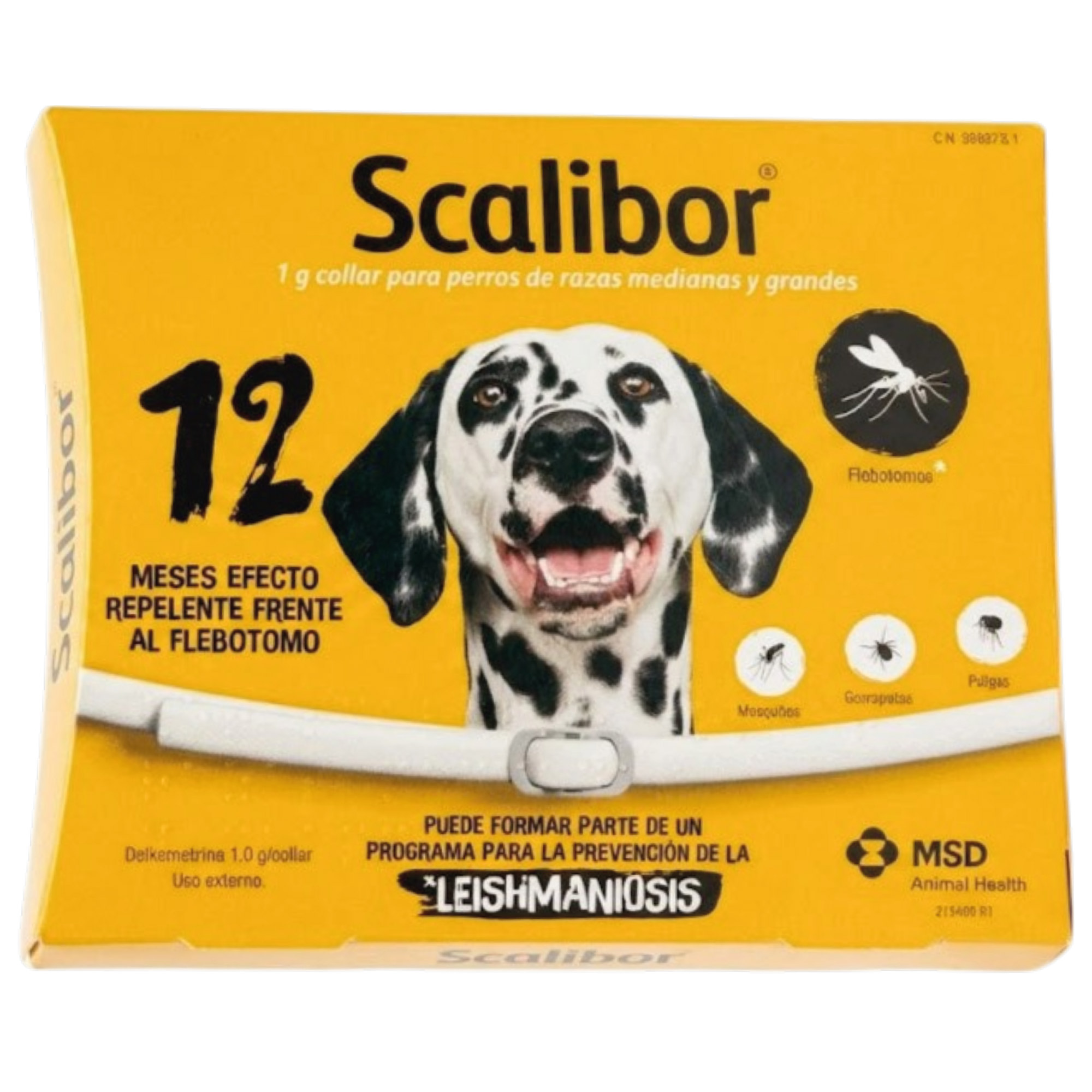 SCALIBOR 65 CM | COLLAR ANTIPARASITARIO PARA PERROS GRANDES | PROTECCIÓN CONTRA GARRAPATAS, FLEBÓTOMOS Y MOSQUITOS