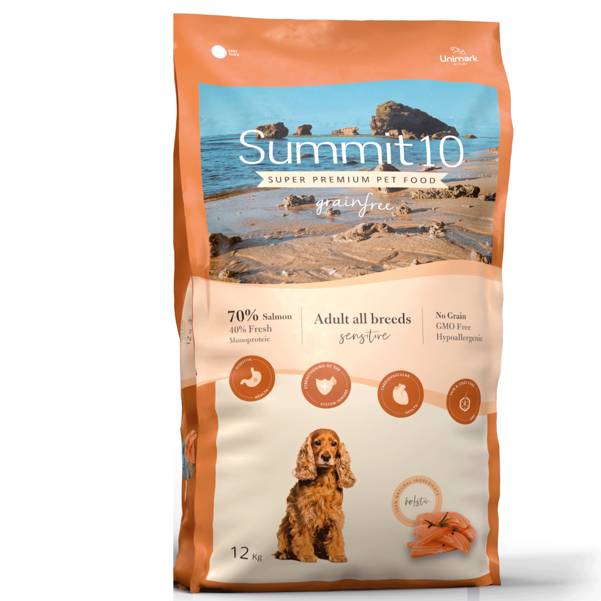 SUMMIT 10 GRAIN FREE SENSITIVE SALMON -POTATO 12 KG | PIENSO HIPOALERGÉNICO SIN CEREALES PARA PERROS ADULTOS CON SALMÓN