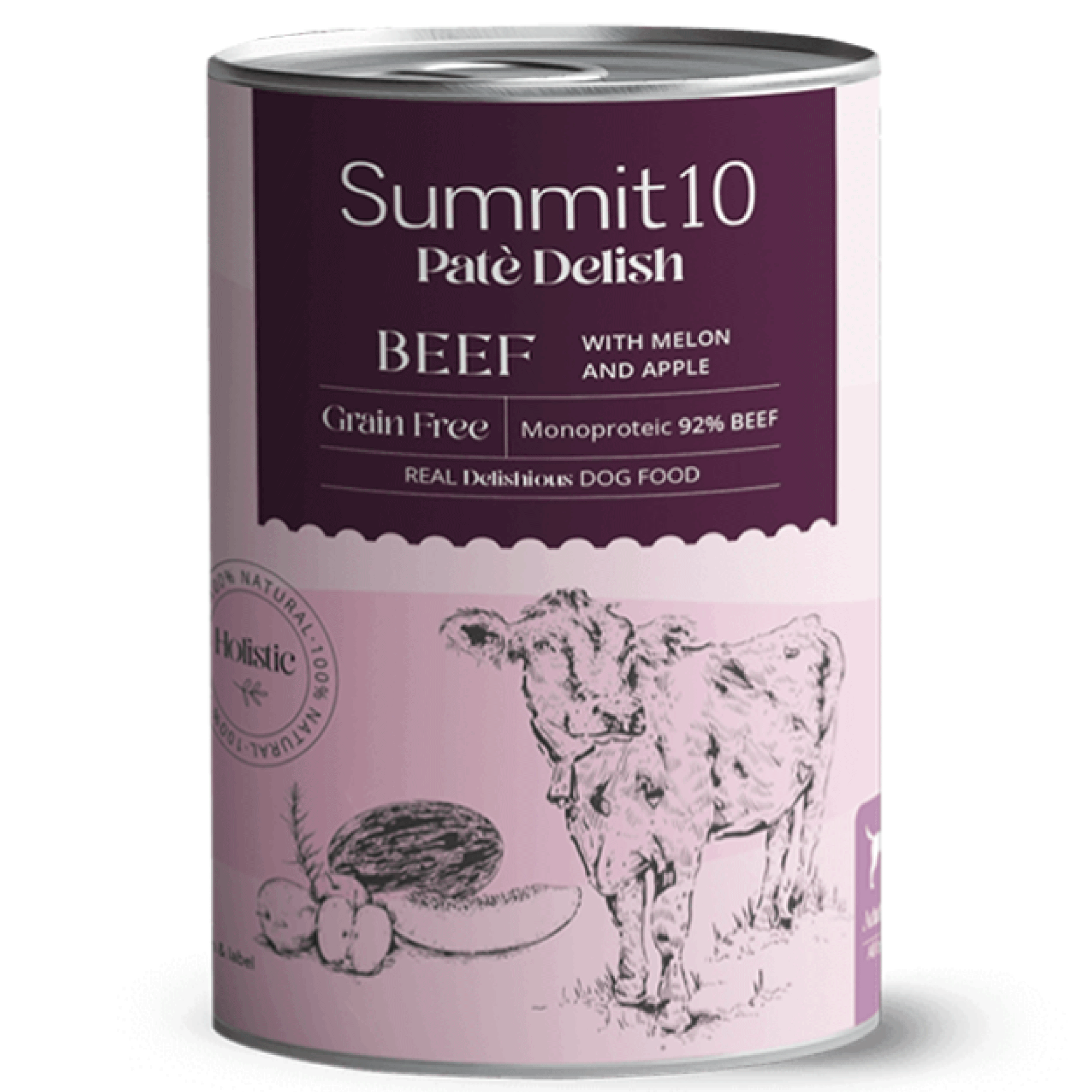 SUMMIT 10 PATÉ DELISH BEEF GRAIN FREE 400 GR | ALIMENTO HÚMEDO MONOPROTEICO PARA PERROS ADULTOS