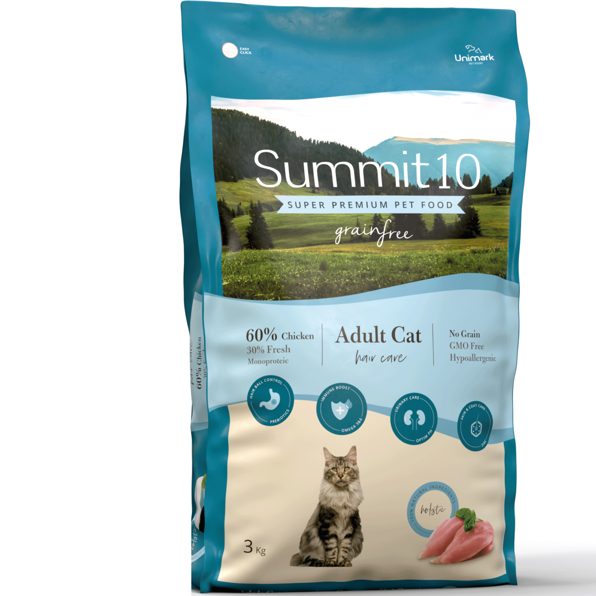 SUMMIT GRAIN FREE ADULT CAT HAIR CARE 3 KG | PIENSO SIN CEREALES PARA GATOS ADULTOS | CONTROL DE BOLAS DE PELO Y CUIDADO DEL PELAJE