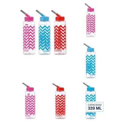 BEBEDERO PARA ROEDORES MOLY 320 ML ZIG ZAG | BOQUILLA ANTIGOTEO | EXPOSITOR 12 UNIDADES