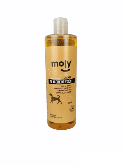 Shampoing Huile de Vison 500 ml Moly | Nutrition Profonde et Brillance Intense pour Poils Longs et Délicats