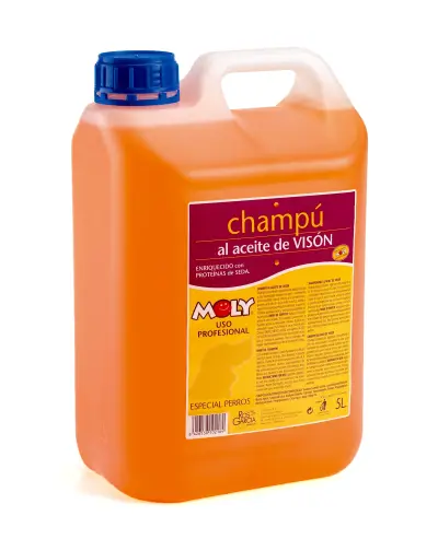 Champú Aceite de Visón Yorkshire 5 L Moly | Nutrición Profunda, Brillo y Suavidad para Pelos Largos