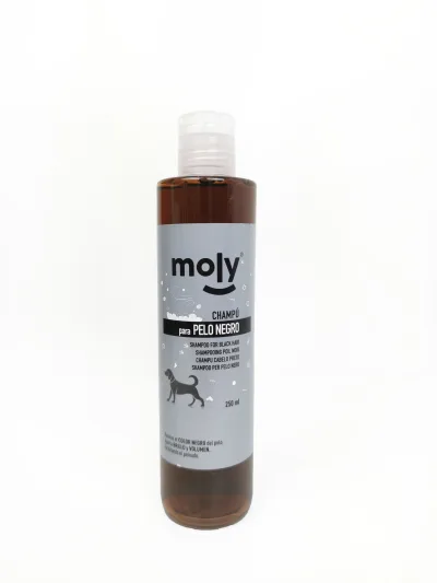 Champú Pelo Negro 250 ml Moly | Intensifica el Color y Aporta Brillo al Pelaje Oscuro