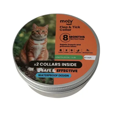COLLAR ANTIPARASITARIO MOLY PARA GATOS | PACK 2 UNIDADES | PROTECCIÓN NATURAL 8 MESES