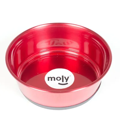 Gamelle inox antidérapante 0,70L rouge cerise 17cm