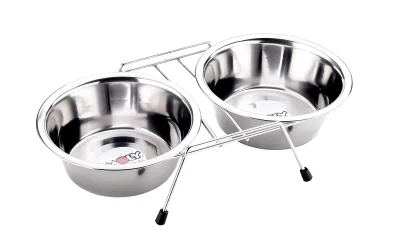 COMEDERO DOBLE 21cm C/SOPORTE 2 X 1,60 l