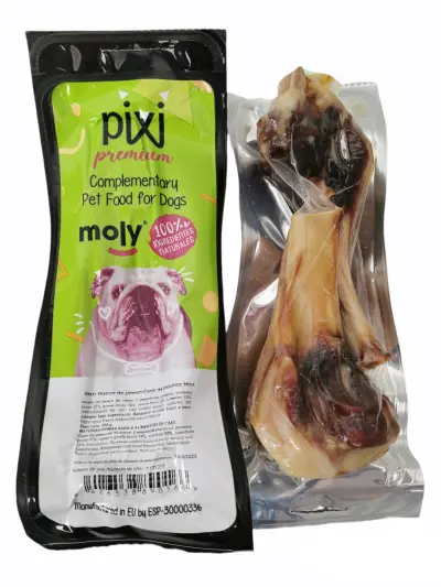 Expositor Moly avec 12 Demi Os de Jambon | Snack Naturel pour Chiens
