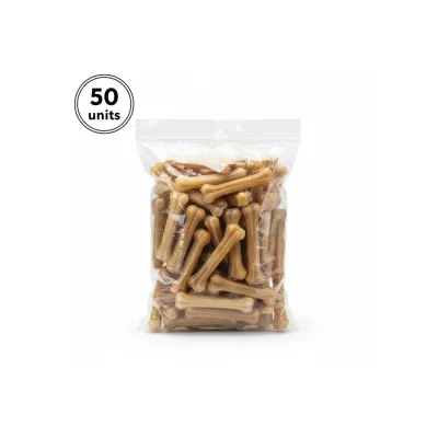 Huesos Prensados 8 cm en Bolsa de 50 Unidades | Snack Natural para Perros Pequeños – Moly
