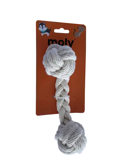 Jouet corde coton tressé 5x20 cm deux nœuds