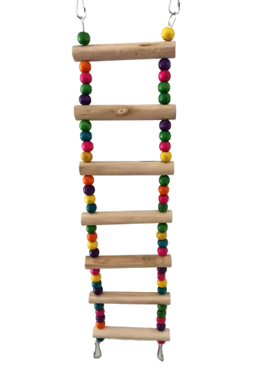 JUGUETE INTERACTIVO ESCALERA PASARELA MADERA COLORES 10x46 CM