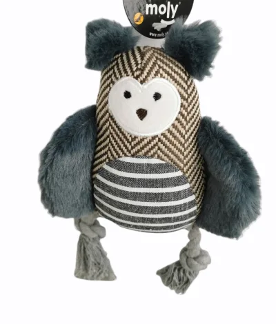 Jouet Chouette pour Chiens 22 cm Moly | Peluche Douce avec Son et Stimulation Sensorielle