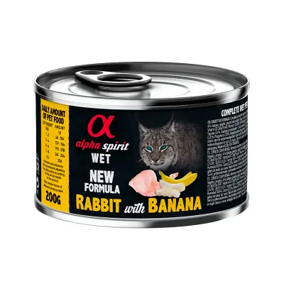 Pâté pour Chat Alpha Spirit Lapin et Banane – Aliment Humide Naturel Sans Céréales – 200 g