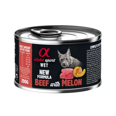 Paté pour Chats Alpha Spirit Boeuf et Melon – 200 g