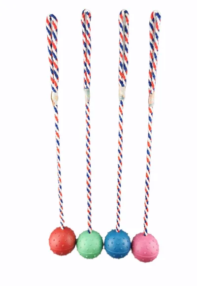 PELOTA CAUCHO 6CM C/RAMAL NYLON