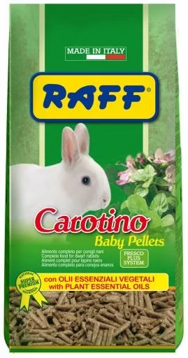 Raff Carotino Baby Pellets 900 g – Alimentation premium pour lapins jeunes et lapins nains