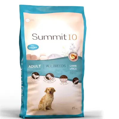 SUMMIT 10 ADULT ALL BREEDS LAMB RICE 15 KG | PIENSO PREMIUM CON CORDERO Y ARROZ PARA PERROS ADULTOS