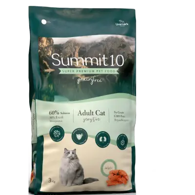 SUMMIT 10 GRAIN FREE ADULT CAT SENSITIVE SALMON POTATO 3 KG | PIENSO HIPOALERGÉNICO SIN CEREALES PARA GATOS ADULTOS SENSIBLES