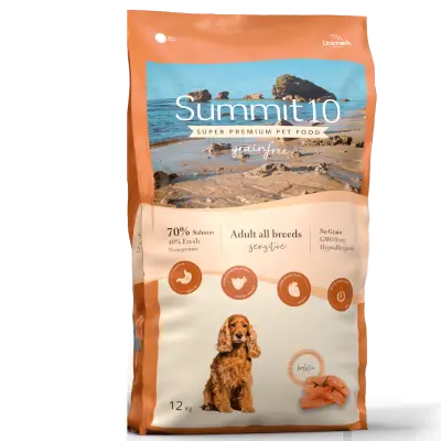 SUMMIT 10 GRAIN FREE SENSITIVE SALMON -POTATO 12 KG | PIENSO HIPOALERGÉNICO SIN CEREALES PARA PERROS ADULTOS CON SALMÓN