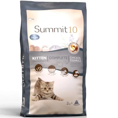 SUMMIT 10 KITTEN CHICKEN &amp; RICE 2 KG | PIENSO PREMIUM PARA GATITOS CON POLLO Y ARROZ | CRECIMIENTO SALUDABLE