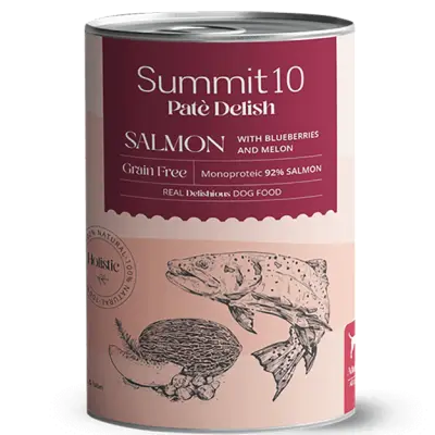 SUMMIT 10 PATÉ DELISH SALMON GRAIN FREE 400 GR | ALIMENTO HÚMEDO MONOPROTEICO PARA PERROS ADULTOS