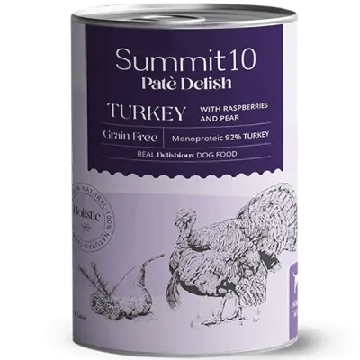 SUMMIT 10 PATÉ DELISH TURKEY GRAIN FREE 400 GR | COMIDA HÚMEDA MONOPROTEICA PARA PERROS ADULTOS