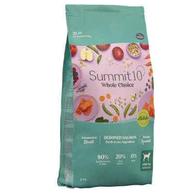 SUMMIT 10 WHOLE CHOICE ADULT DOG MEDIUM/MAXI SALMON 2 KG | PIENSO GRAIN FREE CON SALMÓN PARA PERROS ADULTOS