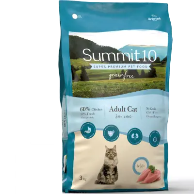 SUMMIT GRAIN FREE ADULT CAT HAIR CARE 3 KG | PIENSO SIN CEREALES PARA GATOS ADULTOS | CONTROL DE BOLAS DE PELO Y CUIDADO DEL PELAJE