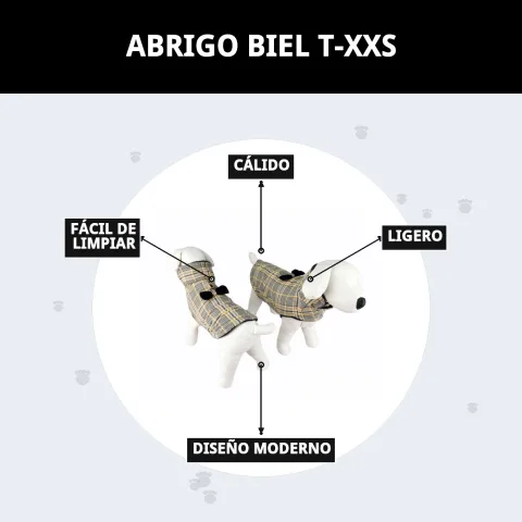 Emballage et présentation du manteau Biel T-XXS chez La Tribu Animale
