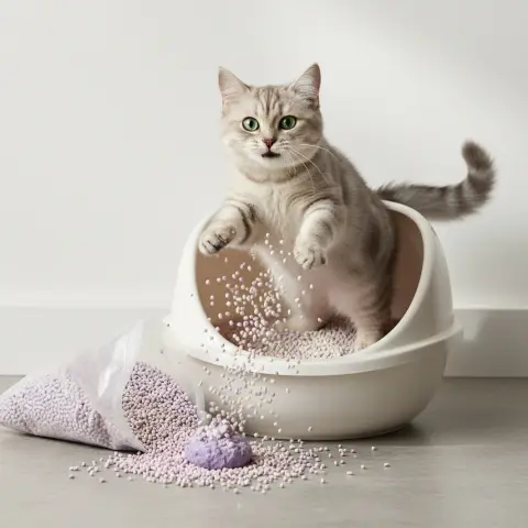 Utilisation de litiere écologique pour chats dans caisse hygiénique