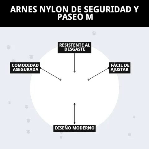 Arnés nylon M listo para colocar en perro mediano