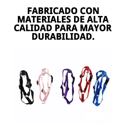 Arnés nylon liso disponible en varios colores para personalizar