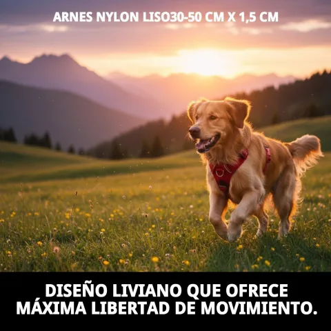 Colocación fácil del arnés nylon con cierre click