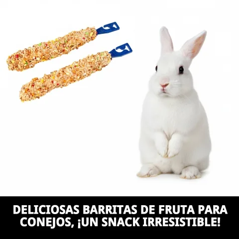 Emballage barres fruit pour lapins ouvert montrant le produit