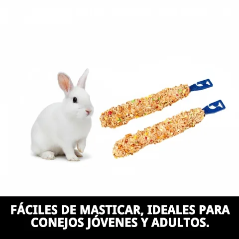 Paquet avec deux barres pour lapins sur fond blanc