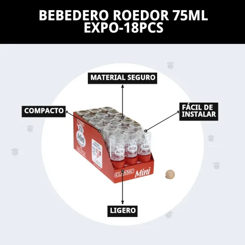 Bebedero para roedores pequeño y práctico para uso diario