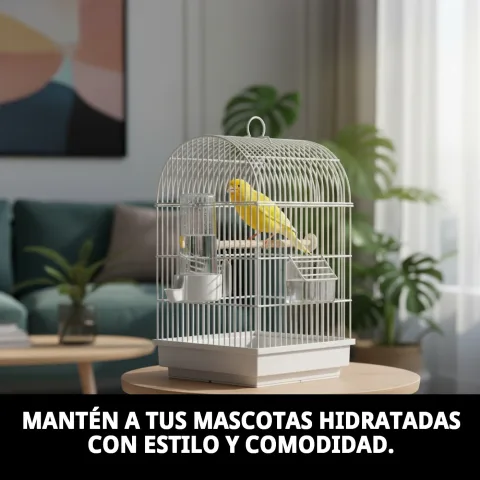 Abreuvoir Tube Firenze Maxi fixé dans une cage pour oiseaux
