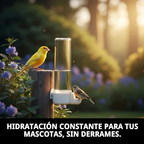 Abreuvoir Tube N.2 Long installé dans une cage pour oiseaux