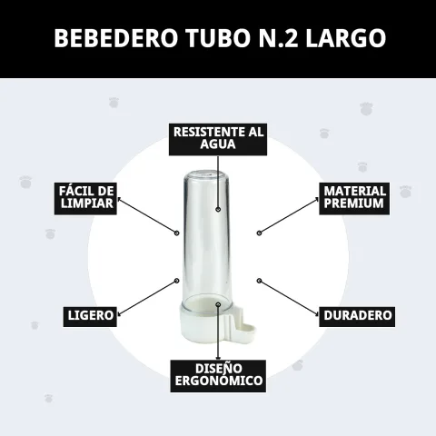 Abreuvoir Tube N.2 Long avec eau fraîche prêt à l'emploi